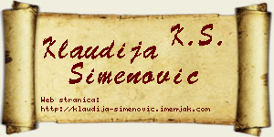 Klaudija Simenović vizit kartica